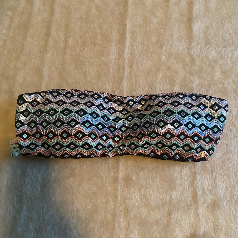 Victoria’s Secret Sequined Strapless Bikini Top